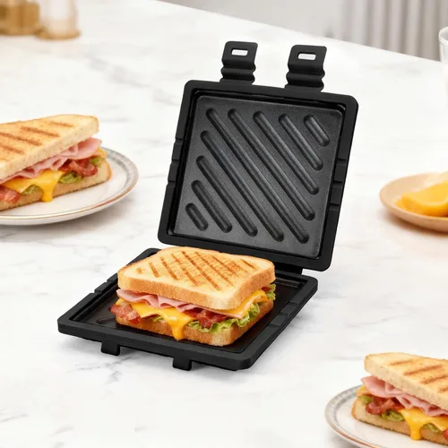 Miniatura 9 de Sandwichera para microondas, tostadora de microondas con correa de silicona ajustable, extraíble antiadherente para microondas a la parrilla
