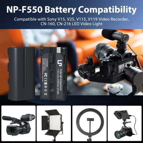 Miniatura 9 de LP Batería NP-F550 2-Pack 2700mah y cargador para Sony NP F550, F530, F970, F960, F770, F750, F330, CCD-SC55, TR516, TR716, TR818, TR910, TR917