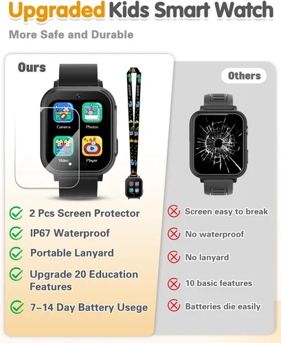Miniatura 5 de Reloj Inteligente Impermeable para Niños Juguetes para Niños de 5-12 Años con 32 Juegos, Cámara Dual, Seguimiento de Hábitos, Reproductor de Música