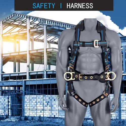 Miniatura 7 de Kit de protección contra caídas, arnés de techo de cuerpo completo de 5 puntos con almohadilla de cintura de soporte, hombro ventilado y acolchado