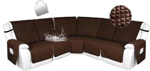 Miniatura 40 de HDCAXKJ Fundas de sofá seccional reclinable 100% impermeable, forma de L, funda de sofá reclinable lavable acolchada suave para mascotas, perro