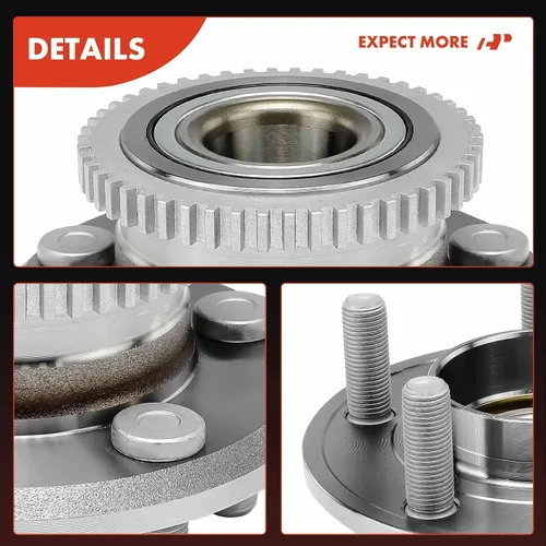 Miniatura 8 de A-Premium 2 rodamientos de rueda delantera y conjunto de cubo con anillo ABS y 5 lengüetas compatibles con Ford Mustang 2015-2021