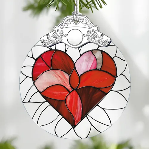 Miniatura 12 de Adorno de Vidrio Manchado de Puesta de Sol en la Playa, Adorno Navideño – Decoración de Árbol de Navidad, Decoración Festiva, Relleno de Calceti
