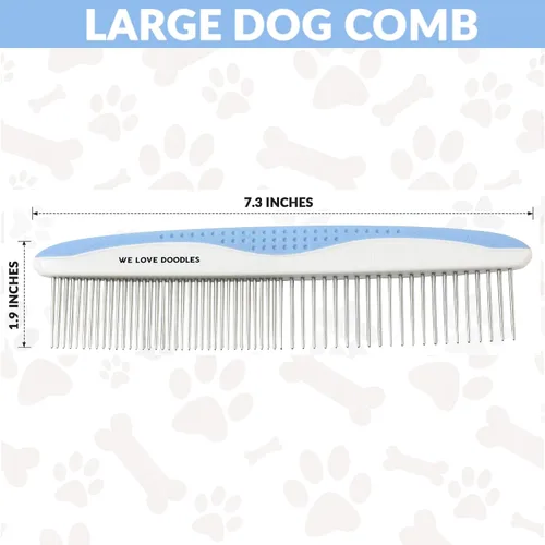 Miniatura 8 de Peine de Aseo de Metal para Perros Quita Enredos y Esteras Peines de Mascotas para Quitar Esteras Desenredante para Pelo Mate Mejor Peine