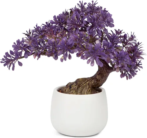 Miniatura 7 de DILATATA Árbol bonsái artificial de enebro zen, planta bonsái de 9 pulgadas de alto, árboles bonsái artificiales con maceta de cerámica blanca
