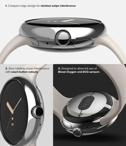 Miniatura 7 de Ringke Bisel Styling Compatible con Google Pixel Watch Case, Marco Adhesivo Anillo Cubierta Anti Rasguños [Acero Inoxidable] Protector Accesorio