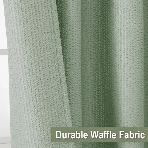 Miniatura 6 de OVZME Berry - Cortina de ducha extralarga verde de 96 pulgadas, cortina de baño de tela con textura en relieve 3D, cortina de baño grande para Verde