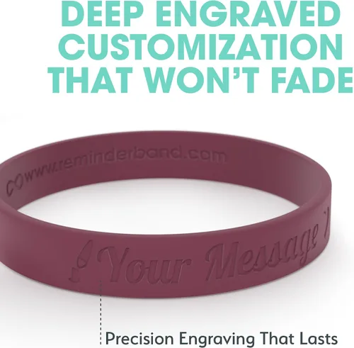 Miniatura 90 de Reminderband - Pulsera clásica de silicona 100% personalizada – Pulsera de goma de silicona personalizada – Personalizable, eventos, regalos, apoyo