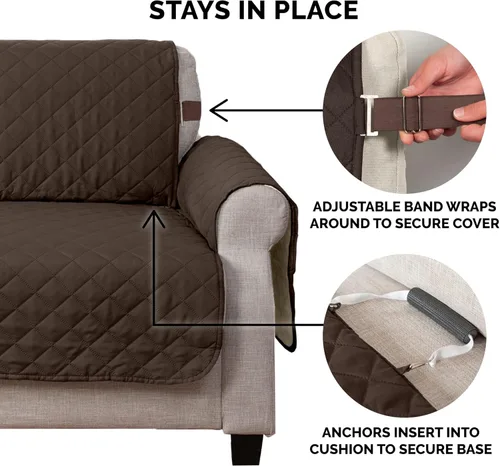 Miniatura 9 de Furhaven Protector de silla reversible y resistente al agua para perros, gatos y niños, funda acolchada Pinsonic de dos tonos para muebles de sala