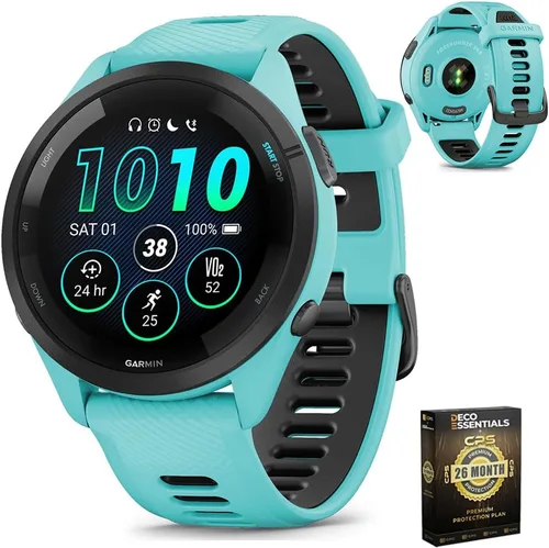 Miniatura 15 de Garmin 010-02810-03 Forerunner 265S Reloj inteligente GPS Negro/Amp Amarillo Bundle con Deco Essentials Exclusivo 26 Meses CPS Paquete de Protección