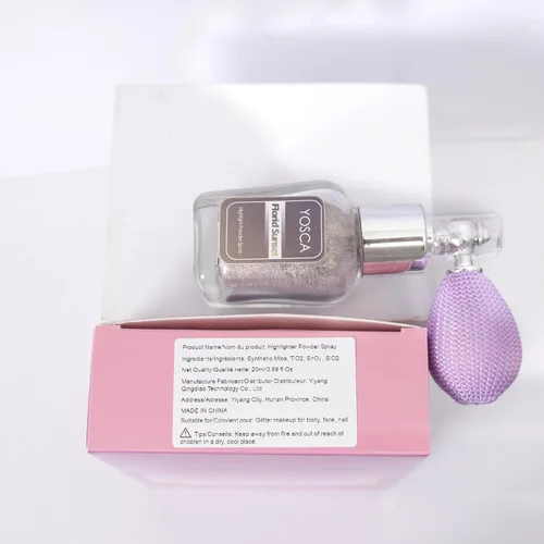 Miniatura 9 de Yosca Spray de polvo iluminador, 0.7 fl oz (0.7 fl oz) cosmético de alto brillo para el cuerpo, polvo de hadas, resaltador de polvo brillante