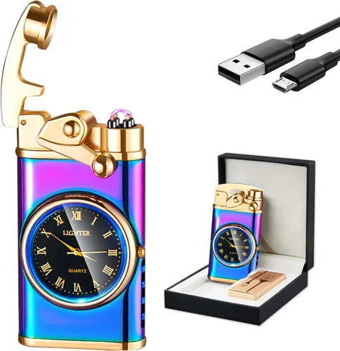 Miniatura 8 de GADATOP Encendedor eléctrico recargable, encendedor creativo personalizado por USB, encendedor mecedor, resistente al viento, encendedor sin llama
