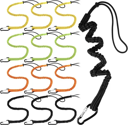 Miniatura 9 de Paquete de 12 unidades de cordón de herramientas con hebilla de metal única y extremo de bucle ajustable, longitud estándar, límite máximo