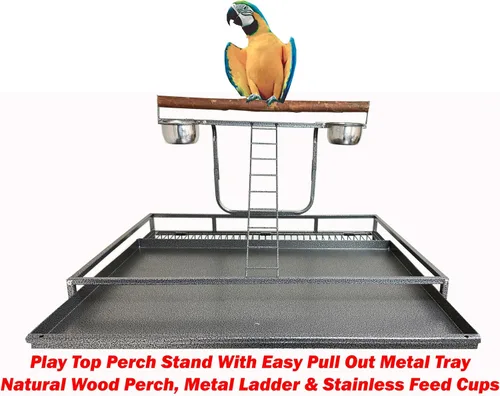 Miniatura 4 de Escalera extragrande de hierro forjado, elegante y duradera, soporte de percha para jugar en la parte superior del suelo, jaula de metal para loro
