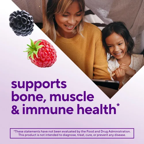 Miniatura 3 de Vitafusion Gomitas de Vitamina D3, Apoyo Óseo e Inmune, Sabor Melocotón, Zarzamora y Fresa, Suplemento de Vitamina D3 en Gomitas de 50 mcg