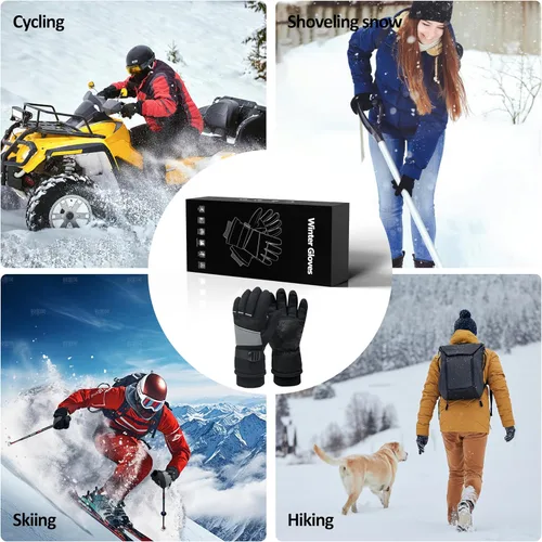 Miniatura 7 de Guantes de invierno para hombres y mujeres, guantes cálidos con pantalla táctil, adecuados para esquí, conducción, ciclismo, senderismo, clima frío