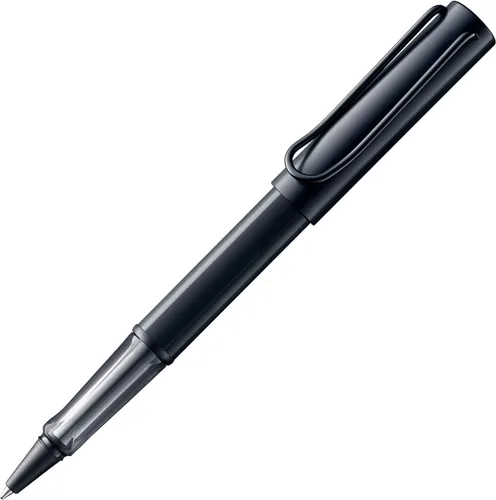 Lamy AL-star black - Bolígrafo roller con agarre transparente y ergonómico y ancho de línea M - cuerpo de aluminio ligero - incluye recambio de Negro