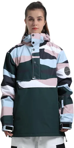 Miniatura 9 de GSOU SNOW - Chaqueta de esquí para mujer, abrigo de nieve, impermeable, cortavientos, chaqueta de snowboard, aislada, cálida, para invierno