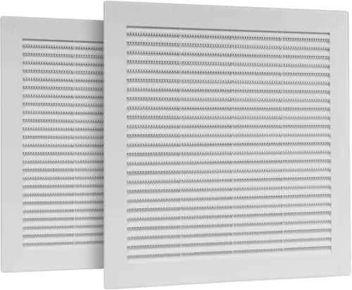 Miniatura 11 de Paquete de 2 cubiertas cuadradas de ventilación de aire de 4" x 4" (tamaño exterior) - Deflector de ventilación de plástico negro - Malla