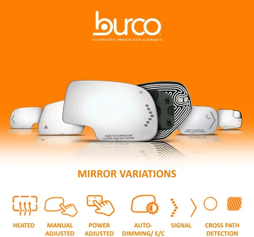 Miniatura 8 de Burco Espejo retrovisor convexo 3604 para pasajero, reemplazo de ajuste caído, compatible con Jeep Cherokee 1997-2001, bordes lisos para mayor