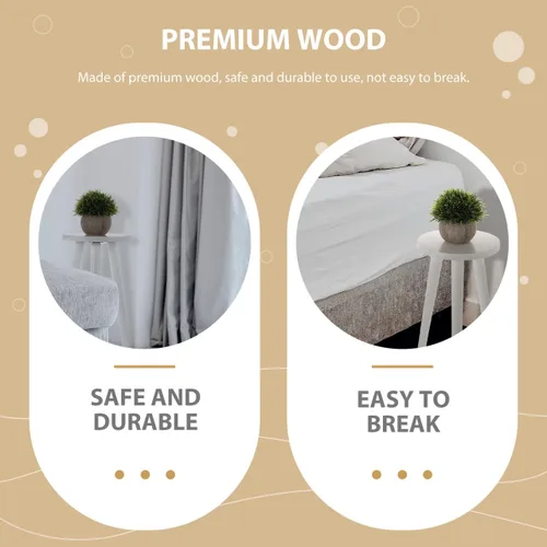 Miniatura 9 de Soporte de madera para plantas de 17.12 pulgadas, soporte para macetas con soporte estable de 3 puntos, exhibición de jardín para interiores