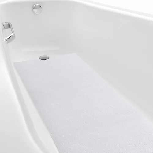 Miniatura 11 de Dunzoom Alfombrilla antideslizante para bañera de 16 x 40 pulgadas con corte de drenaje, antideslizante, antideslizante, segura, alfombrilla