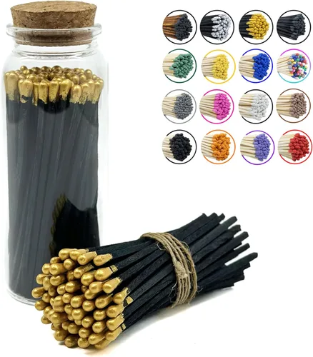 Miniatura 13 de Chandler Studio Fósforos en un frasco Más de 60 cerillas Fósforos decorativos con almohadilla de encendido Encendedor de velas largo