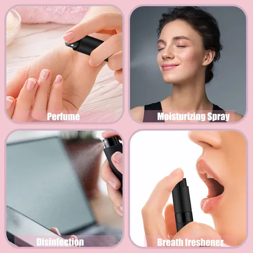 Miniatura 3 de 14 botellas de perfume atomizador portátil/0.3 fl oz, mini botella vacía recargable de colonia, pulverizador líquido de perfume de viaje de bolsillo