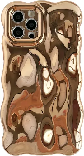 Miniatura 16 de Caseative Funda para iPhone 12 Pro, onda de onda de agua Meteorito Burbuja Cromo Galvanizado Candy Phone Case (Plata)
