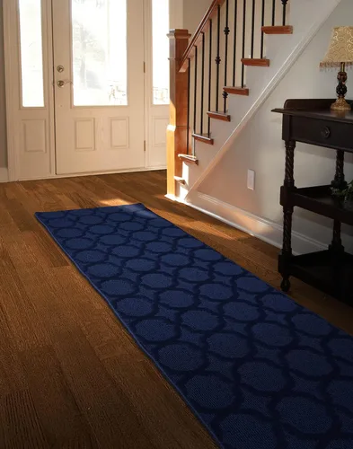 Miniatura 224 de Garland Rug Sparta - Alfombra antideslizante de polipropileno de 2 pies x 12 pies, color negro, ideal para salas de estar y pasillos, elegante