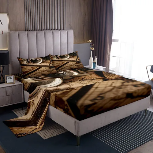 Miniatura 31 de Homewish Juego de sábanas de música de piano, tamaño Queen, juego de ropa de cama de notas musicales de 4 piezas para decoración de habitación