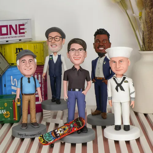Miniatura 4 de AlOU AlOU Estatuillas personalizadas de 15 cm Bobbleheads para el Día del Padre, Día de la Madre, Padres, Jefe, Colegas, Familia y Amigos