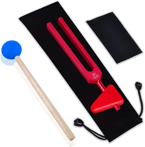 Miniatura 16 de EASTROCK Juego de tenedores de afinación para terapia musical y yoga - 4 piezas de tenedores afinados (MI 528 Hz, 128 Hz, 256 Hz, 512 Hz)