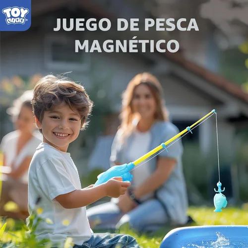Miniatura 2 de TOY Life Juego de pesca magnético para 4 jugadores para niños de 3 a 5 años, juego de caña de pescar para niños pequeños con juguetes de peces, 4