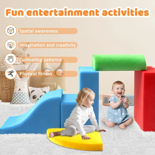 Miniatura 3 de JWPEHOE Juguetes de escalada para niños pequeños de 7 piezas para interiores, bloques de escalada de espuma, estructuras de juego suaves, juguetes