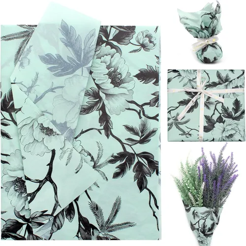 Miniatura 18 de Benvo 20 hojas de papel de seda con estampado floral 20 pulgadas x 29 pulgadas papel de decoupage decorativo papel de seda para regalos envoltura