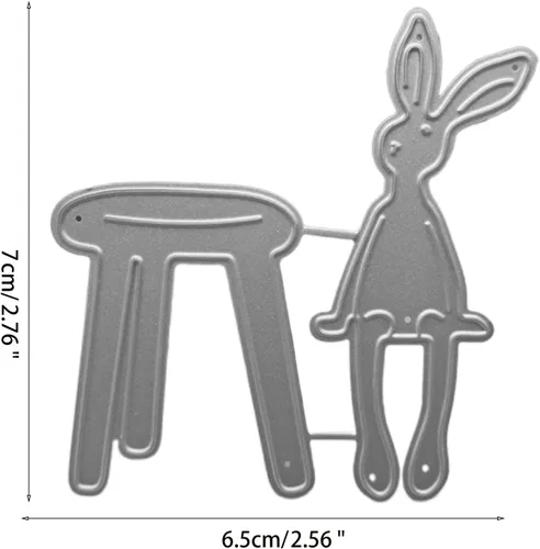 Miniatura 3 de zzirvepaiv - Lindo troquel de corte de metal de conejo de Pascua para manualidades, manualidades, álbum de fotos, decoración de conejito troquelado
