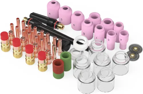 Miniatura 12 de YESWELDER 22 unids tig soldadura antorcha Stubby Gas Lens #10 Copa de vidrio Kit para WP-17/18/26