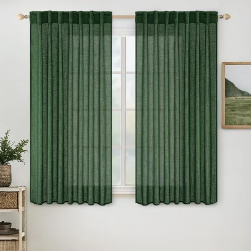 Miniatura 43 de MIULEE Cortinas de lino blanco de 108 pulgadas de largo para dormitorio, sala de estar, cortinas de ventana con textura de lino suave y grueso, Lino