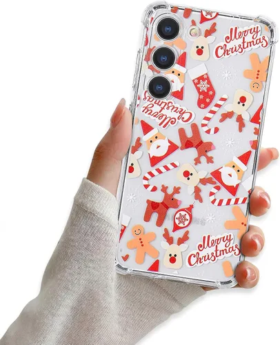 Miniatura 7 de Funda de Navidad para Samsung Galaxy S22, transparente, suave, delgada, a prueba de golpes, con esquinas de protección de aire, regalo de hombre