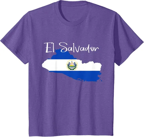 Miniatura 55 de Camiseta con la bandera de El Salvador, mapa de El Salvador, camiseta de Salvador para mujer
