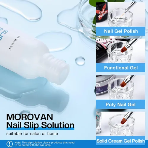 Miniatura 4 de Morovan Solución deslizante de poligel para uñas: Líquido deslizante de grado de salón y formas de uñas dobles para extensiones de uñas de gel
