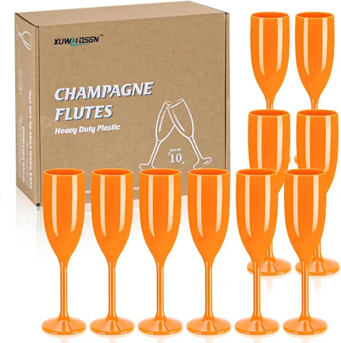 Miniatura 9 de XUWAIDSGN Copas de champán acrílicas, copas de tostado irrompibles con barra de mimosa, copas de vino reutilizables, copas de champán vintage, copas