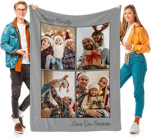 Miniatura 22 de D-Story Mantas personalizadas con fotos, regalos personalizados para parejas, regalos de aniversario y cumpleaños para esposa, marido, novia, novio