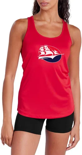 Miniatura 395 de Camiseta deportiva sin mangas oficial de NCAA Collegiate para mujer, con espalda cruzada, colección con logotipo primario