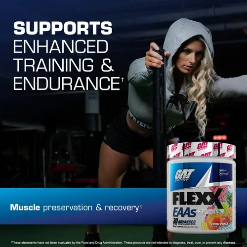 Miniatura 3 de GAT SPORT Flexx EAA + Hydration, aminoácidos esenciales avanzados, 30 porciones (Blue Razz)