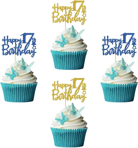 Miniatura 12 de Decoración para cupcakes de cumpleaños de 5 años, suministros para cupcakes de cumpleaños de 5 años, decoraciones para fiestas de cumpleaños de 5