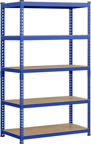 Miniatura 26 de Topeakmart Estantes utilitarios de 5 niveles, estantes de almacenamiento de metal, estanterías ajustables, montaje sin tornillos, estantes de Negro