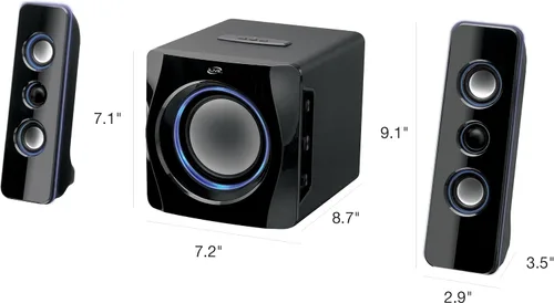Miniatura 5 de iLive Electronics Sistema de altavoces Bluetooth con subwoofer integrado, 7.28 x 8.86 x 7.28 pulgadas, negro (iHB23B)