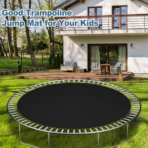 Miniatura 6 de NONMON Tapete de repuesto para cama elástica para trampolín redondo de 12, 14 y 15 pies, con ganchos en V, resistente a los rayos UV, con gancho